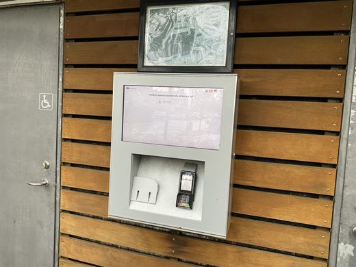 Toilet automat, ved toilet Færgevej Toilet automat ved det offentlige toilet på Færgevej
