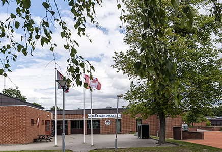 Idrætshal beliggende i forbindelse med Jægerspris Skole.