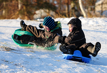 Kælkebakken ligger med fuld udsigt over Roskilde Fjord.